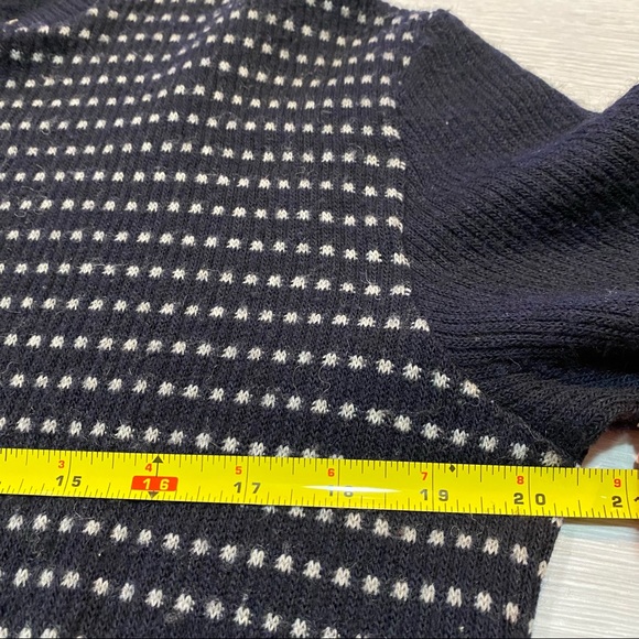 Moschino Jeans Wool Crewneck Knit Sweater Dots Dark Blue Womens Large - Picture 8 of 12